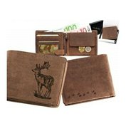 Kožená peněženka 40 z broušené kůže - motiv daněk