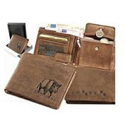 Kožená peněženka 40 z broušené kůže - motiv divočák
