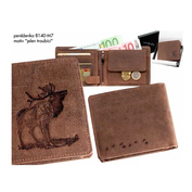 Kožená peněženka 40 z broušené kůže - motiv jelen II